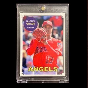 SHOHEI OHTANI ROOKIE CARD (RC) 2018 COLLECTOR’S CUSTOM ‘69 HIGH NUMBERS DODGERS